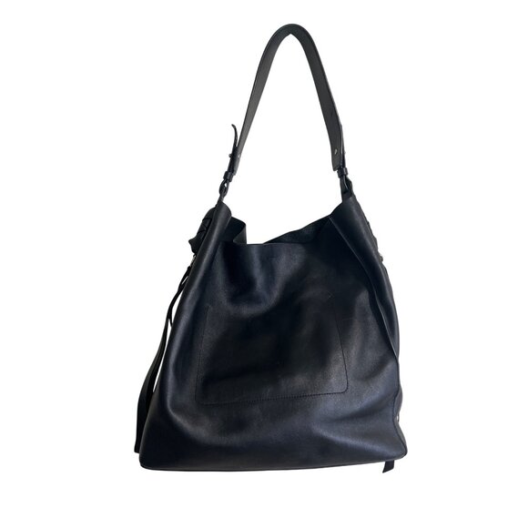 Allsaints Black Voltaire Leather Tote Shoulder Bag Handbag Cow Leather - Picture 1 of 9